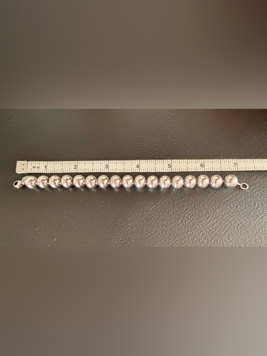 Tiffany & Co Sterling Silver Bead Bracelet 925 Ball Bracelet Classic - Picture 4 of 4